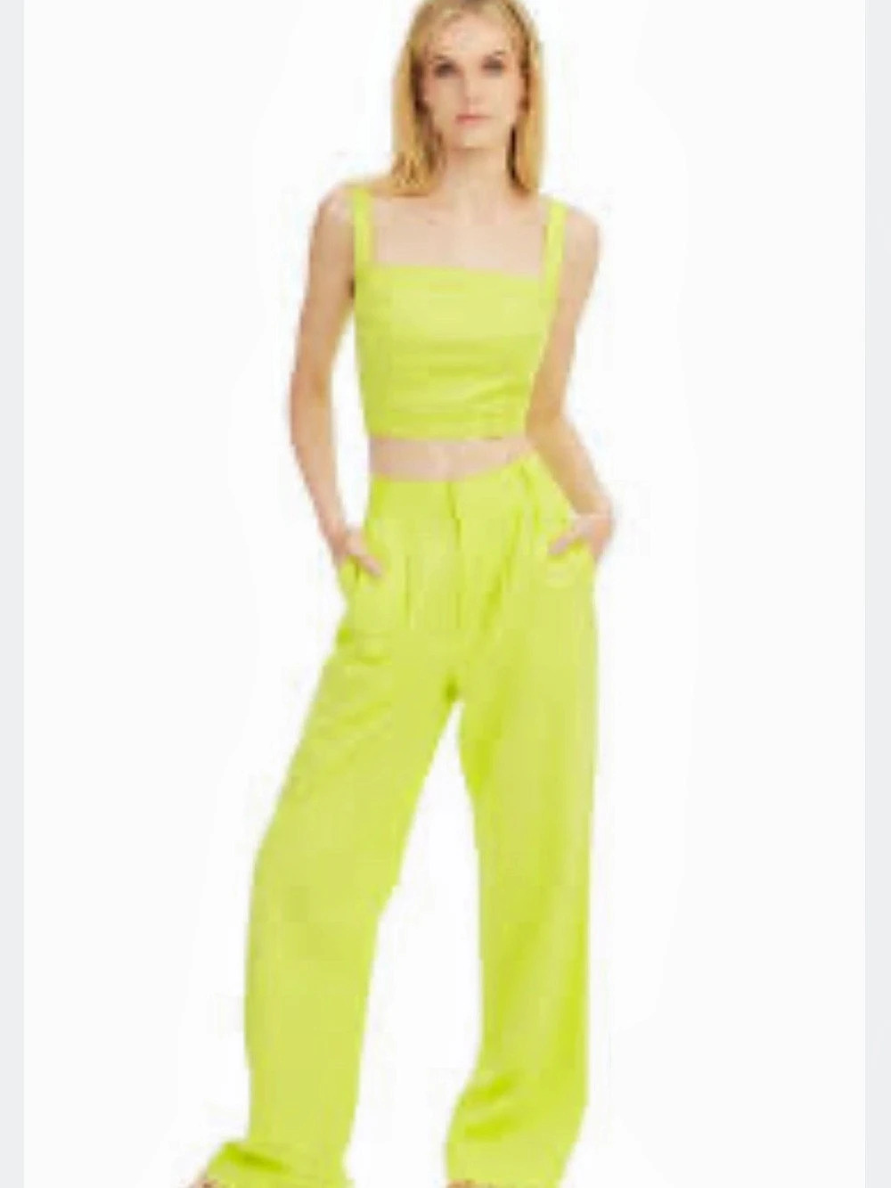ALLISON NEW YORK Wide Leg Pants Green Size 8 NWT